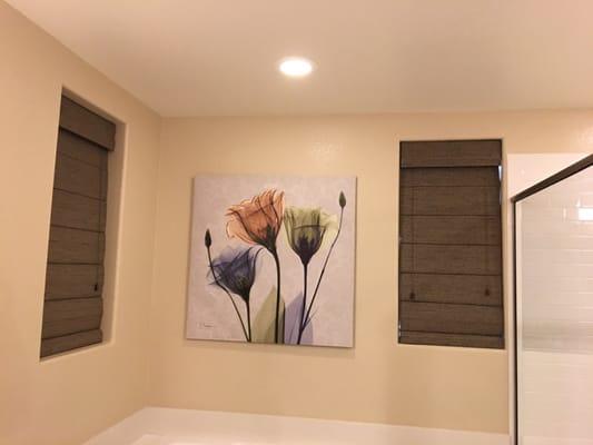 Roman Shades in Master Bathroom