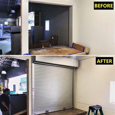 counter shutter overhead door before and after