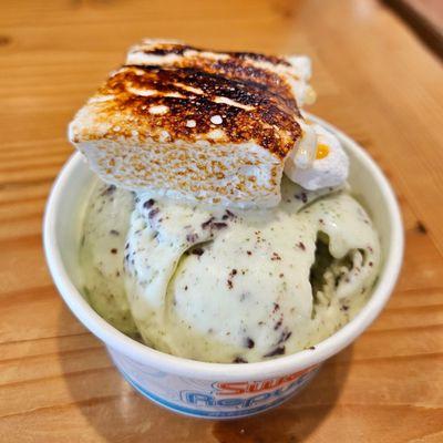 mint chip with a toasted marshmallow