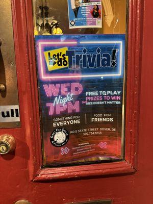 Trivia every Wednesday