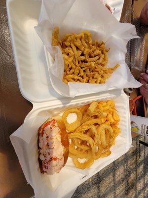 Lobster roll, onion rings, shrimp and clam strips. And this was after we'd eaten quite a bit.