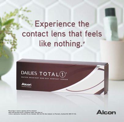 Dailies Total 1 contact lenses feel like nothing!