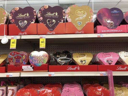 Valentine's Day candy is in full view.