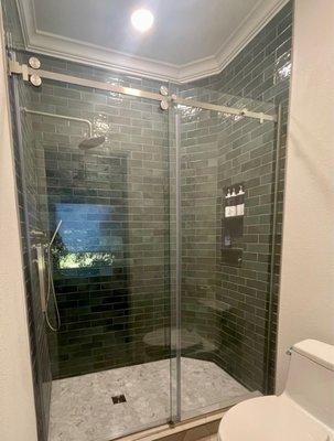 After glass shower door install