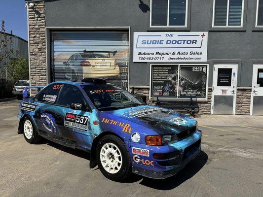 The Subie Doctor sponsored stage rally car, 2.5RS driven by Rally Driver Jacob Despain!