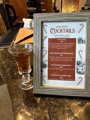 Lovely holiday cocktail menu