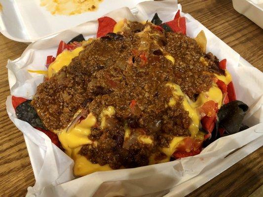 Chili & Cheese nachos, plain.