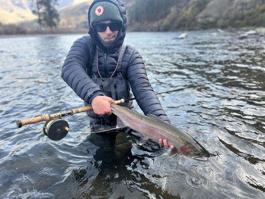 Pacific Fly Fishers Staff Photo with Grand Ronde  Steelhead