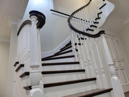 Curved railing and stair case