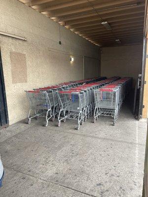 There are plenty of shopping carts available.