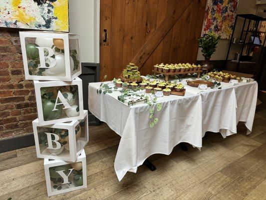 Dessert Table infront of Dee's Barn door room