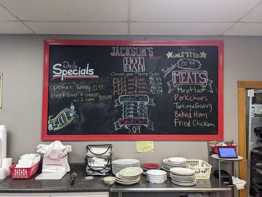 Specials board at Jackson's Restaurant, Richmond