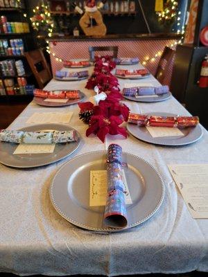 Holiday Beer Dinner Table setup