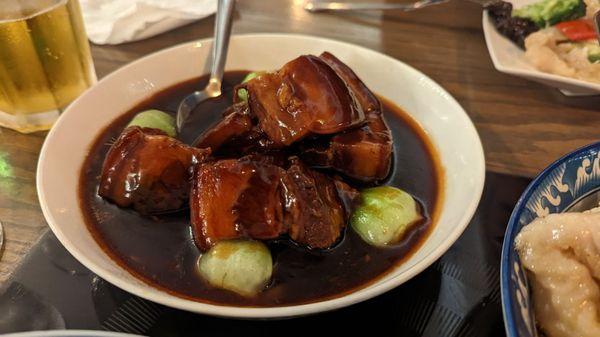 Braised pork belly and bok choy