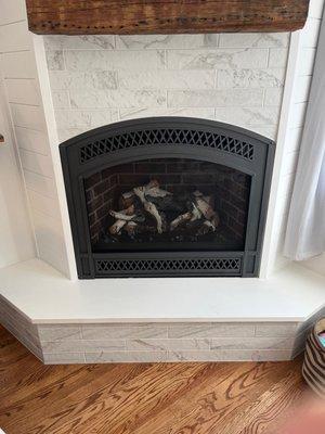 Finished fireplace