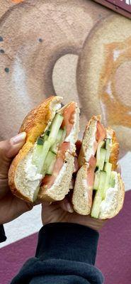 Jalapeno Bagel - cucumber, tomato, Plain Cream Cheese