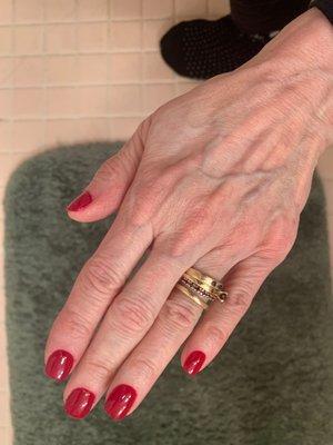 Excellent powder dip manicure by Emily Color: #241