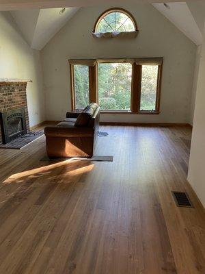 Finished installation of our Norway Maple flooring.