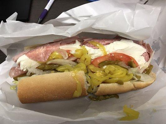 Casa del sole Italian sub- fresh mozzarella. It's a big boy!