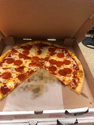 Pepperoni and cheese pizza