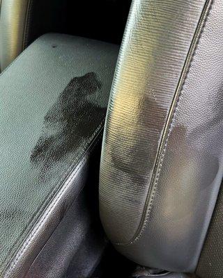 Post-oil change. Didn't even care to clean up this mess they left on my seat and center console. :(