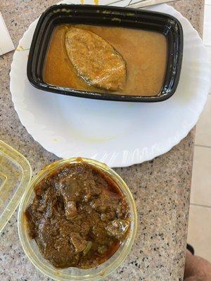 Shorshe Ilish Goat Rezala