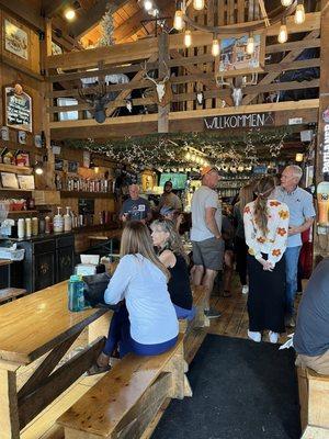 The indoor seating and walk up counter