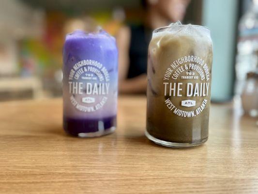 Purple Ube Milk Tea & Black Sesame Latte