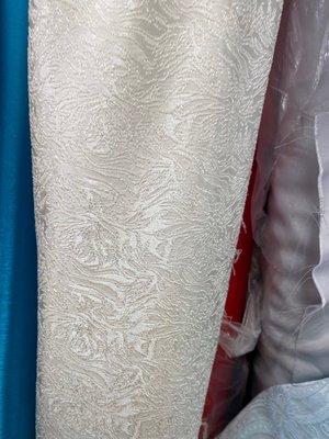 Silver and white brocade like fabric