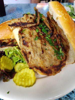 Eggplant cutlet sandwich