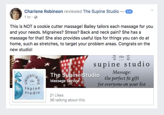 Another happy client at The Supine Studio!