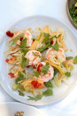 Melon & fennel salad, mint, chili shrimp ($15) - good but not amazing