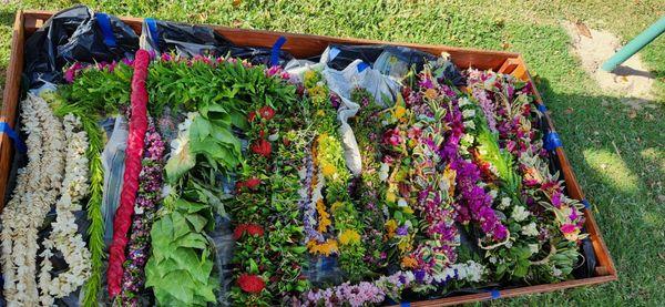 May 1st lei day leis being put away