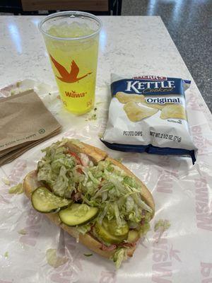 Shorti ham sub, Herr's chips, Mello Yello