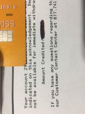 Beneath the card, the account number is listed in full. Again!