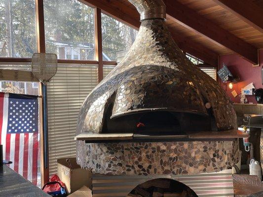 Imported Neapolitan wood-fired pizza oven