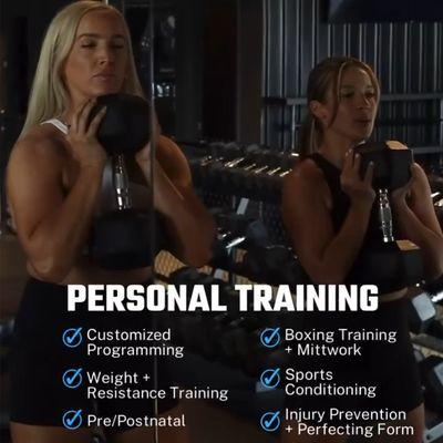 Personal training availability!