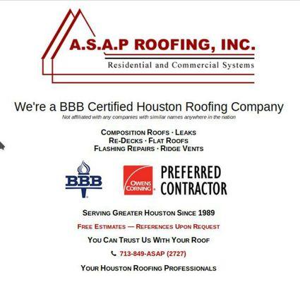 Give us a call for your Roofing needs