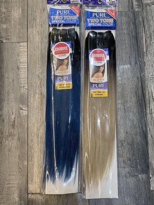 Milky way Pure %100 human Hair  Ombré weave hair 18" inches  Color # OTSilver  Color # OTTurquois