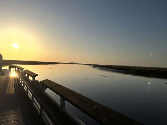 Morning view from the boat dock in the campground