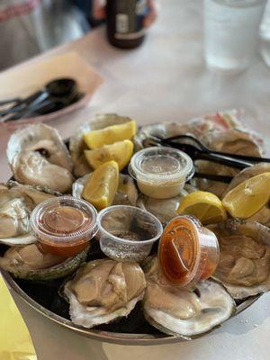 Raw oysters