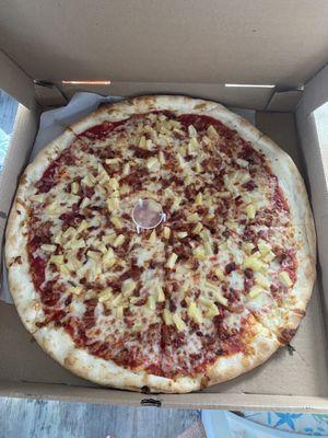 Pineapple and bk bacon large pizza