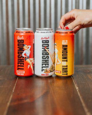 Cans of Bombshell Hard Cider