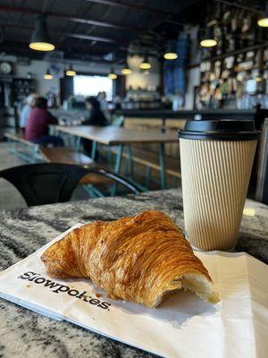 Butter croissant and latte