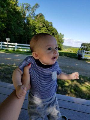 Looking over the hill. The baby liked the view.