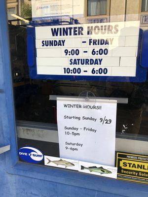 "Winter Hours"