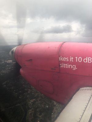 Madagascar plane? Nope, just silver Airways. FYI propeller is not in slow motion, actual rotation speed.