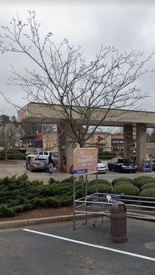 view of portion of facility from perspective of Kroger parking lot, facing east