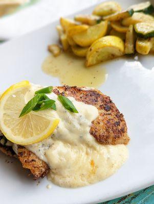 Hubby absolutely loved his Crab Stuffed Trigger Fish, that sauce is divine!