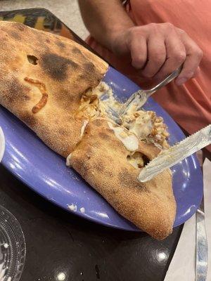 Buffalo Chicken Calzone! So good with their homemade ranch!